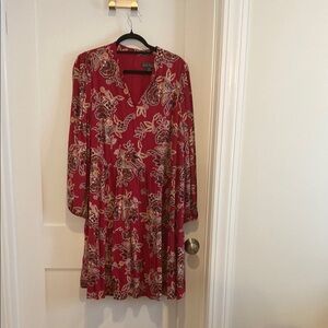 Plus size VNeck drop waist patterned dress